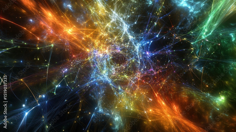 Fototapeta premium Abstract network of vibrant energy streams