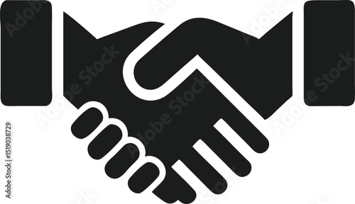 Simple handshake icon representing business partnership agreement or collaboration