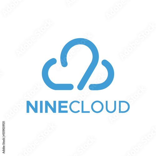 9 digit with cloud minimal logo