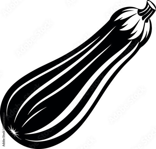 Illustration of a Zucchini Vegetable Isolated vector silhouette Generative AI