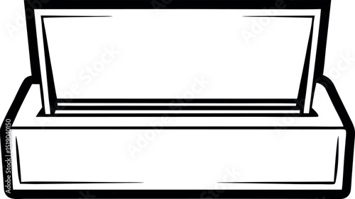 A Simple Graphic Representation of an Open Rectangular Box in vector silhouette Generative AI