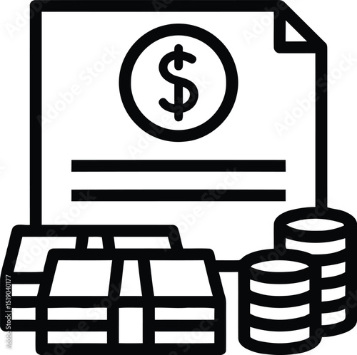 Finance set of web icons in line style. Money and Payment icons for web and mobile app. Money, payments, financial report, pay, banking, business, coin and more. Vector illustration