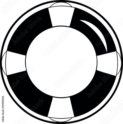 Illustration of a classic life preserver for safety vector silhouette