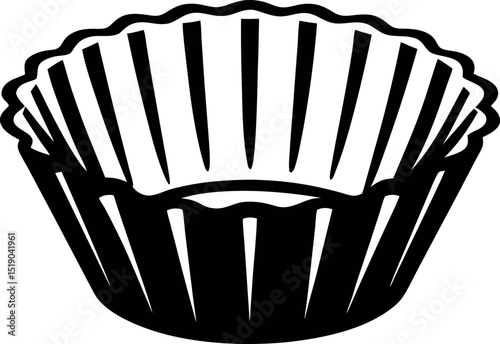 illustration of a paper cupcake liner vector silhouette