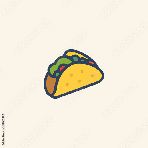 Taco Icon – Flat Mexican Food Illustration