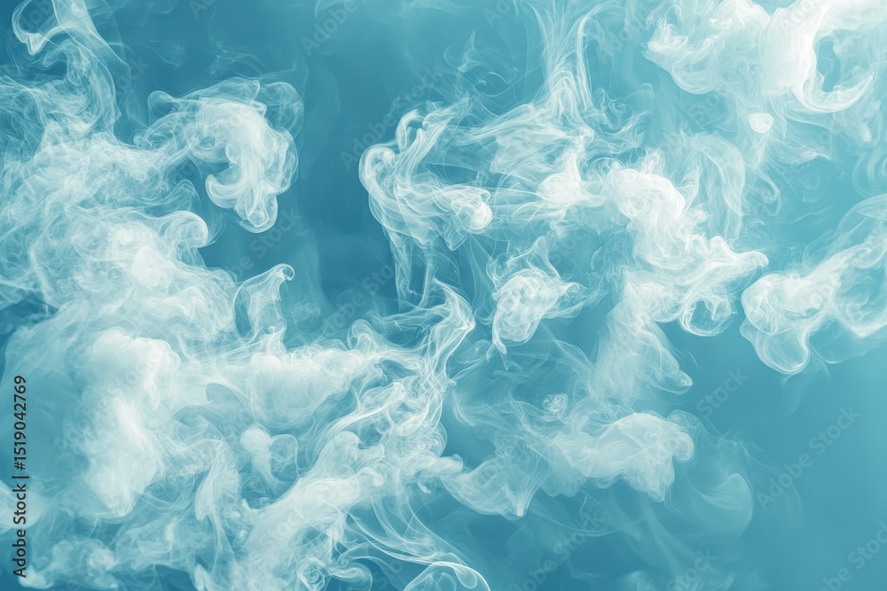 Fototapeta premium ** Ethereal Swirls of White Smoke Against a Soft Blue Background Creating a Dreamy and Mystical Atmosphere..**