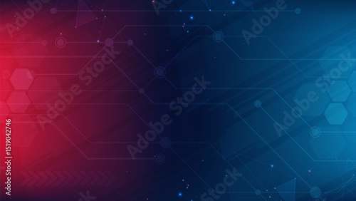 Gradient Digital technology background. Network connection dots and lines. Futuristic background for various design projects such as websites, presentations, print materials, social media posts