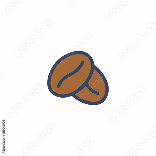 Coffee Bean Icon – Flat Caffeine Symbol