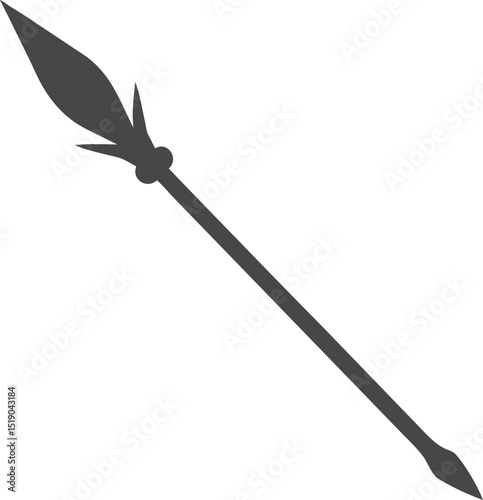 Old isolated sharp black steel needle and thread macro illustration