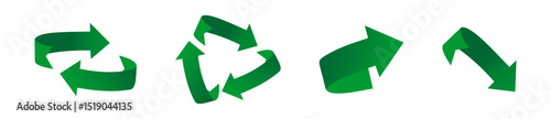 recycle symbol 3d icon in cartoon plastic style minimal isolated on transparent white background, clipping path vector