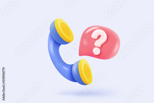 3d speech bubbles question mark icon sign or ask FAQ and QA answer solution information. Have a question, question answer sign or problem. 3d answer speech bubbles icon vector rendering illustration