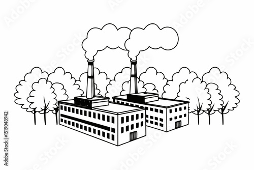 factory and smoke