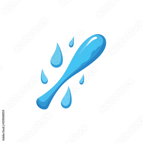 Minimalist rain relay race baton illustration on white background, speed concept