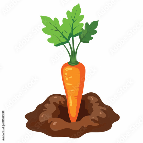 Vibrant carrot being pulled from the ground, fresh harvest concept