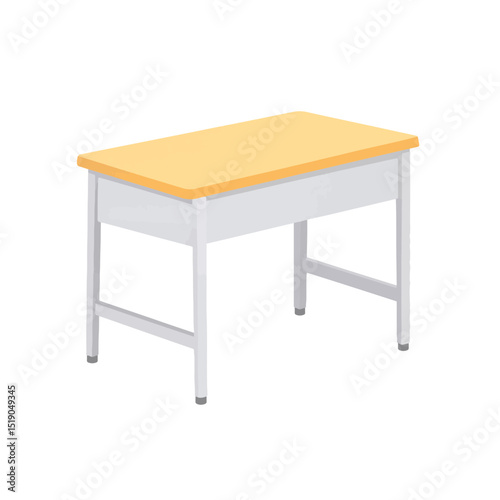 Classic classroom desk illustration, minimalist design