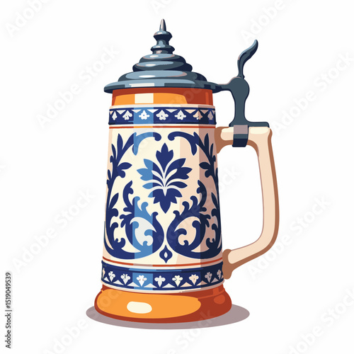 Traditional German beer stein showcasing Bavarian design, Oktoberfest