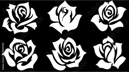 Exquisite Floral Rose Silhouette Perfect for Greeting Cards Romantic Projects