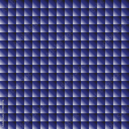 Blue geometric square pattern background with abstract 3d gradient design

