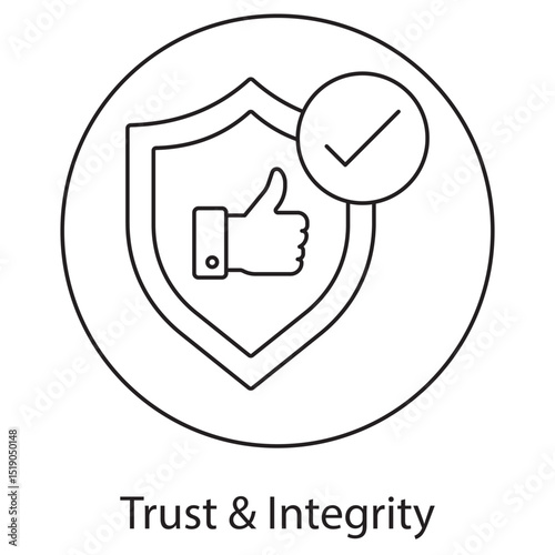 Trust and Integrity icon, Built on Trust The Foundation of Ethical Success, Integrity in Action Leading with Honesty and Accountability, vector