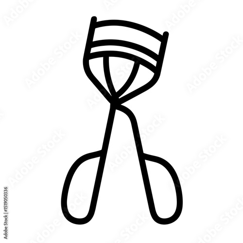 Eyelash curler outline icon