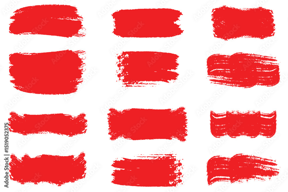 Creative Brush Strokes Vector Bundle, Vector Brush Strokes Collection for Digital Design. Abstract paint brush strokes on white background.