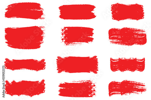 Creative Brush Strokes Vector Bundle, Vector Brush Strokes Collection for Digital Design. Abstract paint brush strokes on white background.