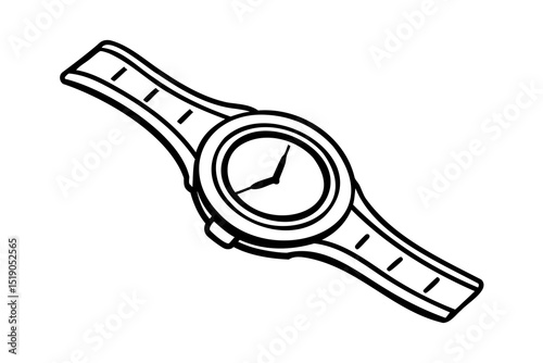 Stylish wristwatch line art design fashion accessory timepiece