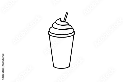Iced coffee drink whipped cream straw summer refreshment beverage