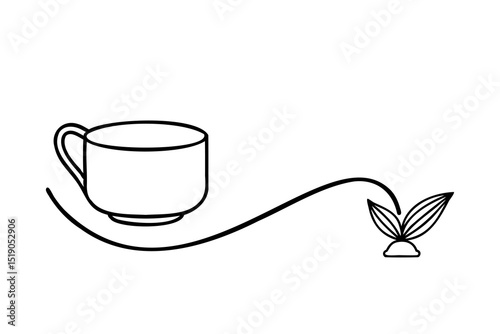 Teacup pouring life growing plant sprout nature