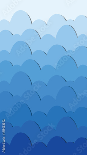 Abstract Blue Wave Pattern Vector Illustration Background