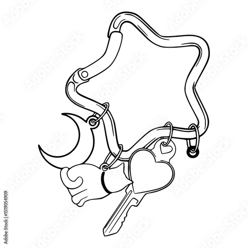 modern keychain design with decorative elements