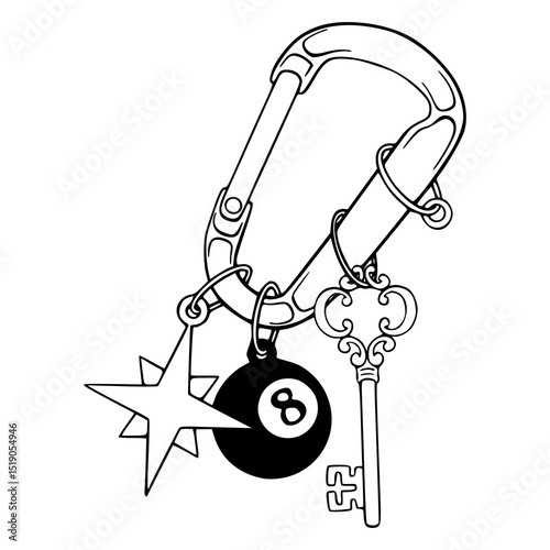 modern keychain design with decorative elements