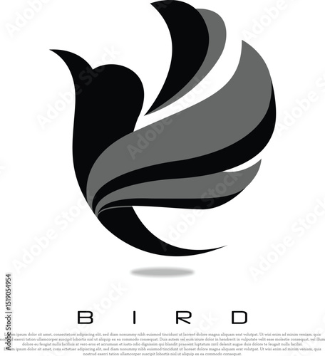Bird Logo for Vector black and gray