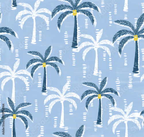 Seamless tropical pattern with palm Tree. Design for fashion textiles, fabric, print, graphics, backgrounds and crafts