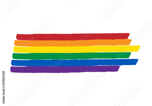 Bandera del orgullo lgbtq+ hecho de trazo de pincel