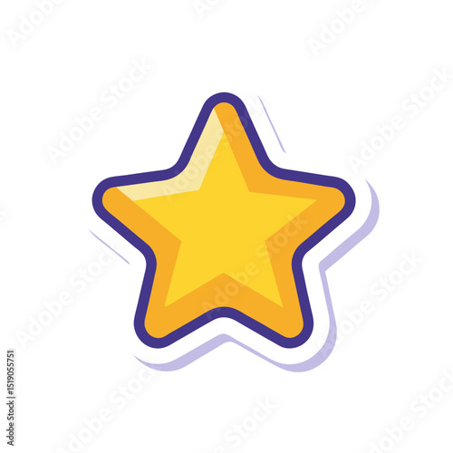 Simple Star Sticker Vector Doodle Clipart