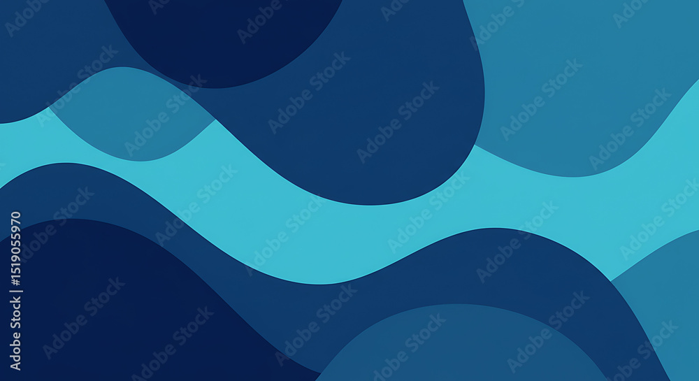 Fototapeta premium Modern Abstract Blue Waves Background Design