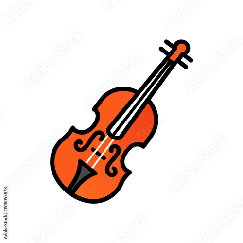 Elegant Violin Vector Doodle Clipart
