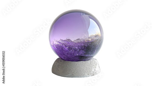 Purple crystal ball, snow globe