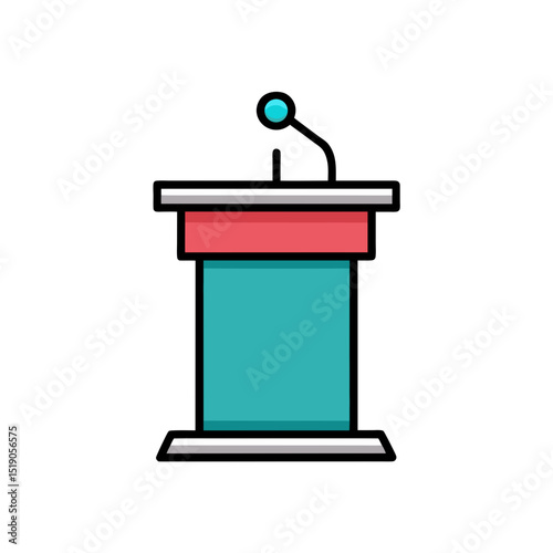 Formal Debate Podium Vector Doodle Clipart