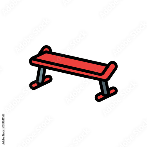 Sturdy Gym Bench Vector Doodle Clipart
