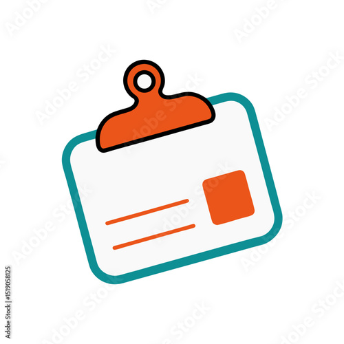 Simple Name Tag Vector Doodle Clipart