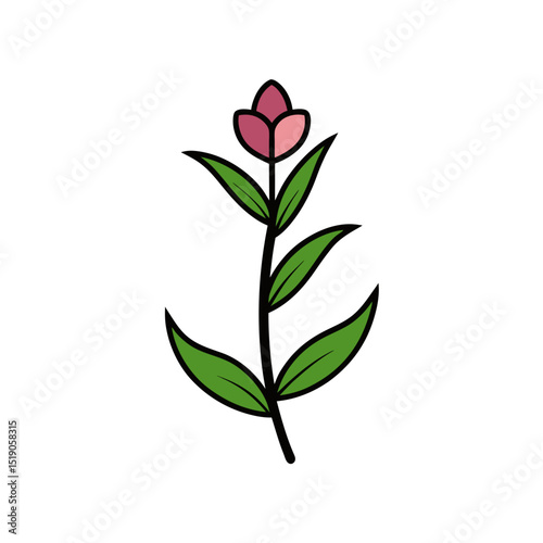 Charming Partridge Pea Flower Vector Doodle Clipart