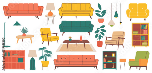 Mid Century Modern Furniture and Decor Elements Collection