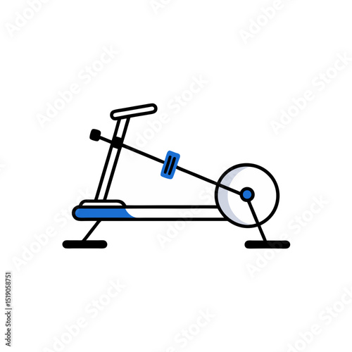 Sturdy Rowing Machine Vector Doodle Clipart
