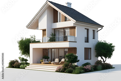 modern house with garden