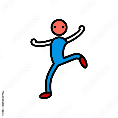 Dynamic Aerobics Workout Vector Doodle Clipart