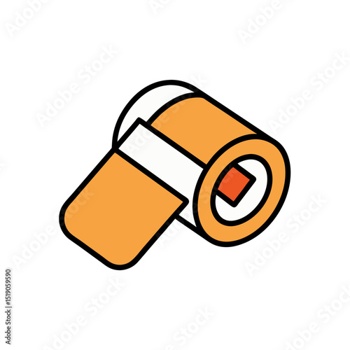 Bandage Roll Clip Art Doodle Vector on White Background