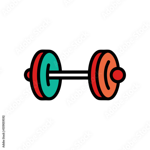 Barbell Clip Art Doodle Vector on White Background