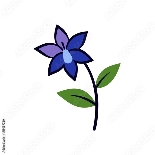 Borage Clip Art Doodle Vector on White Background